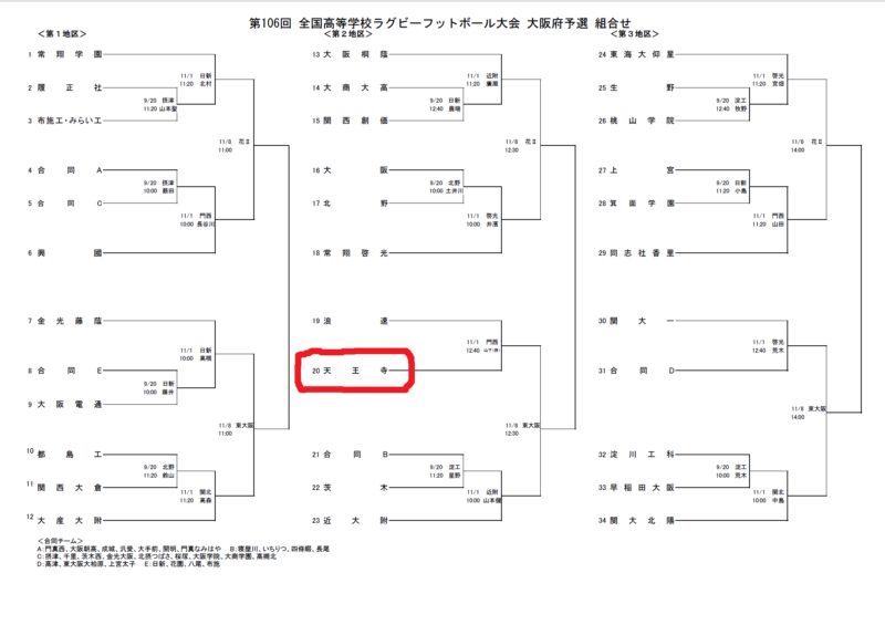 練習にご参加下さい!全国大会予選:初戦11/1(日)12:40KO@門真西高G.対戦相手は浪速高校